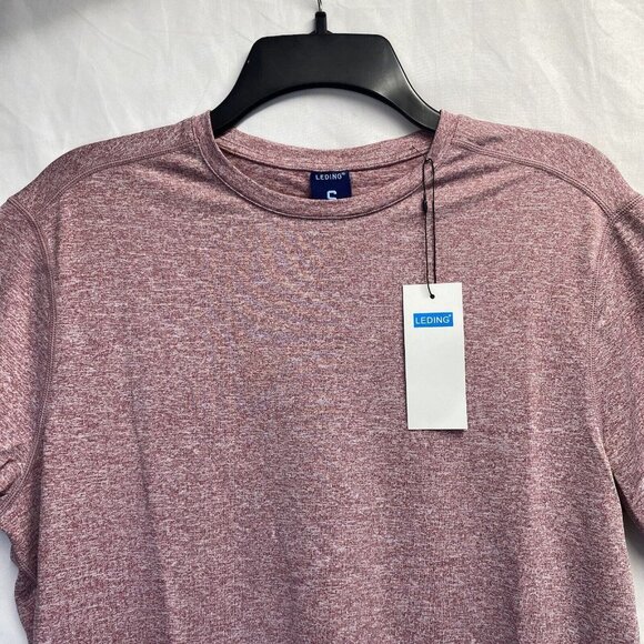 LEDING Athletic Crew Neck Short Sleeve T-Shirt Men Small Red/Black 2Pack New - Picture 15 of 16